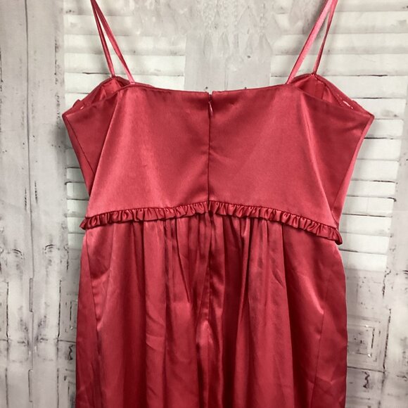 BCBG MaxAzria Strapless Cocktail Dress Pink Satin - Picture 7 of 14
